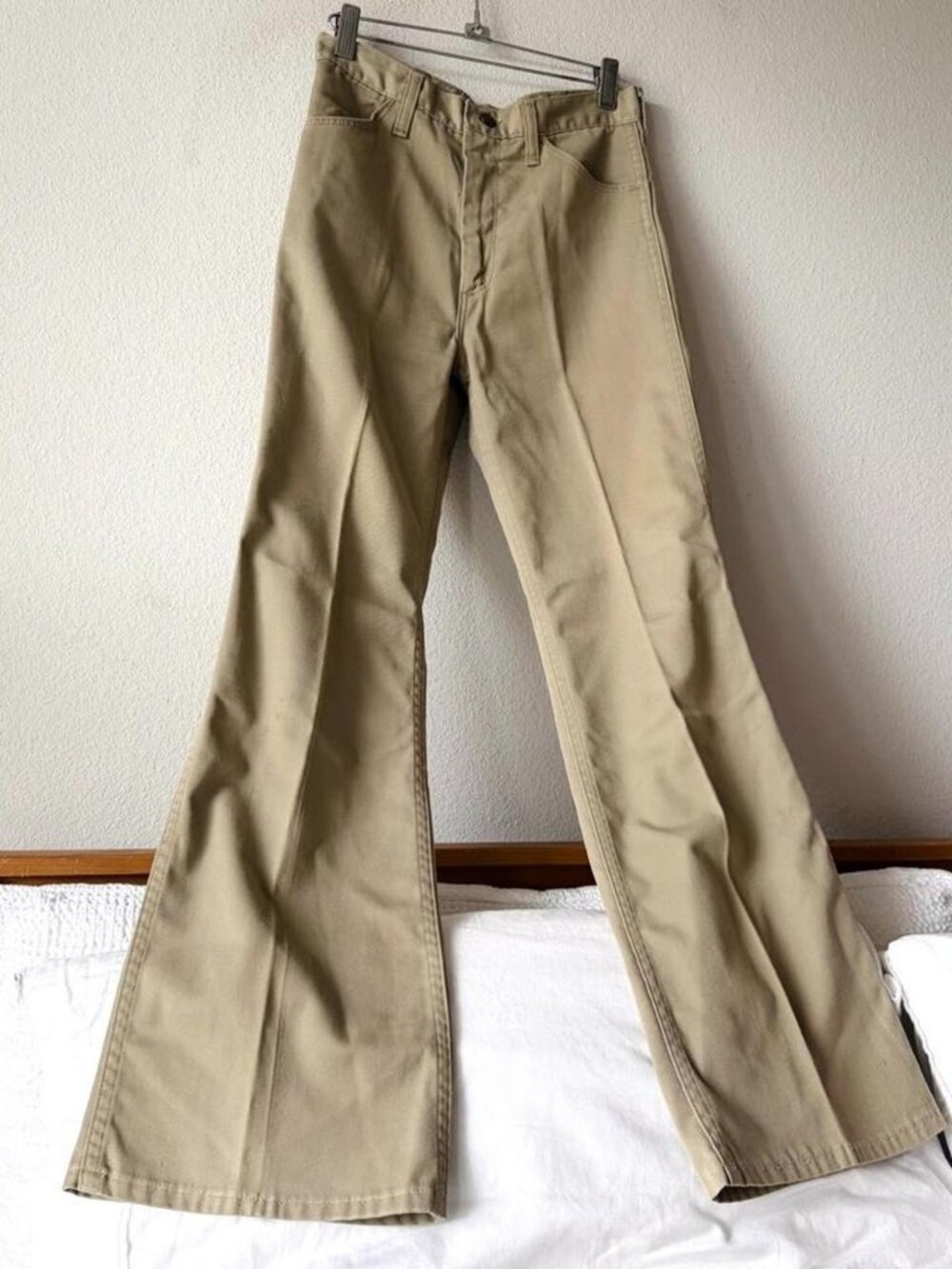 70s Vintage Wrangler Wrapid Transit Flared Khaki Pants